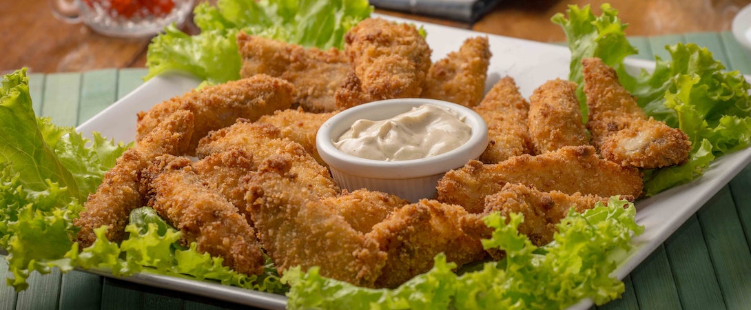 breaded meat strips