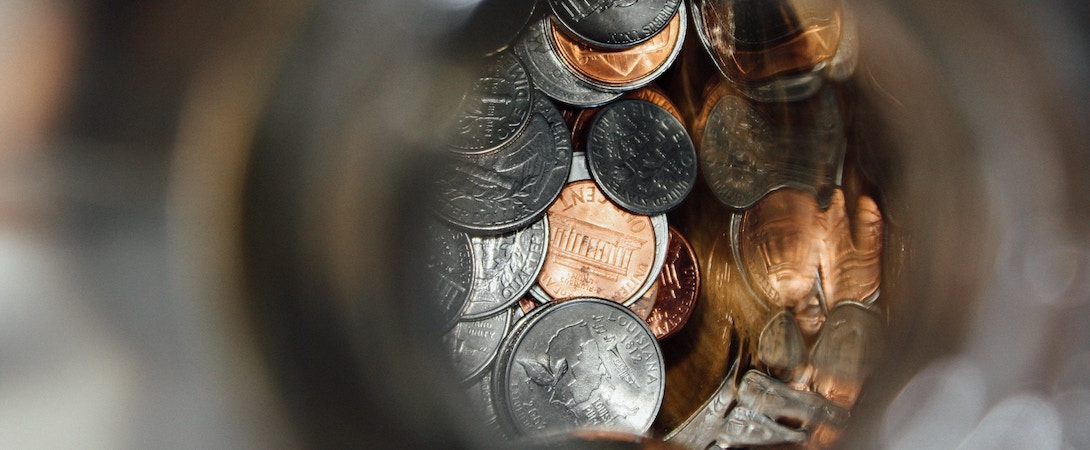 change in a jar