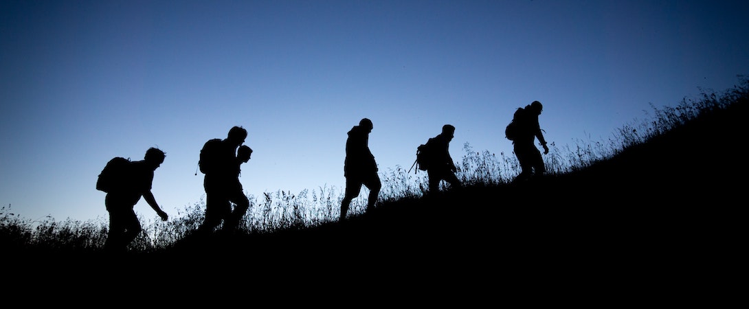 climbing the hill