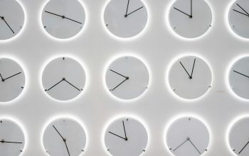 clocks in rows