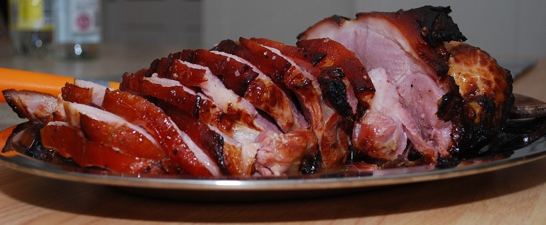 cut gammon on a plate