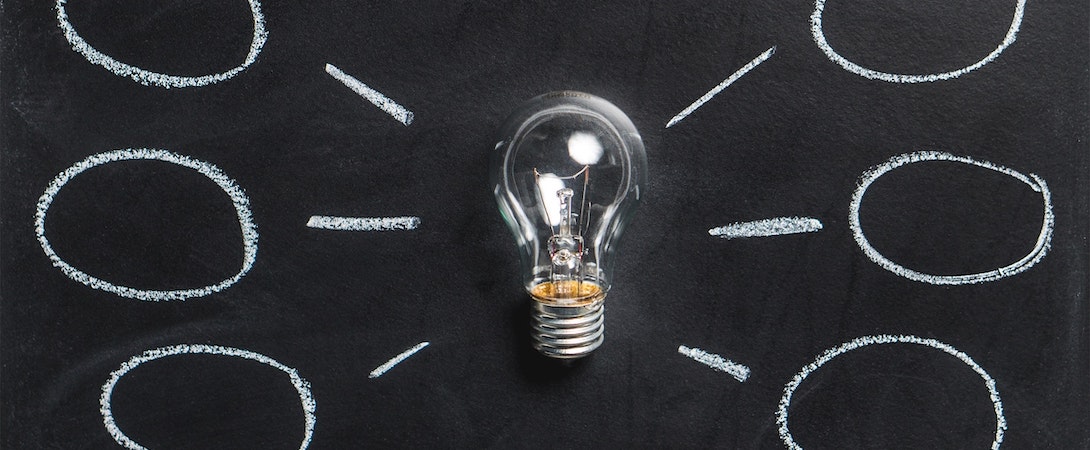 idea bulb blackboard