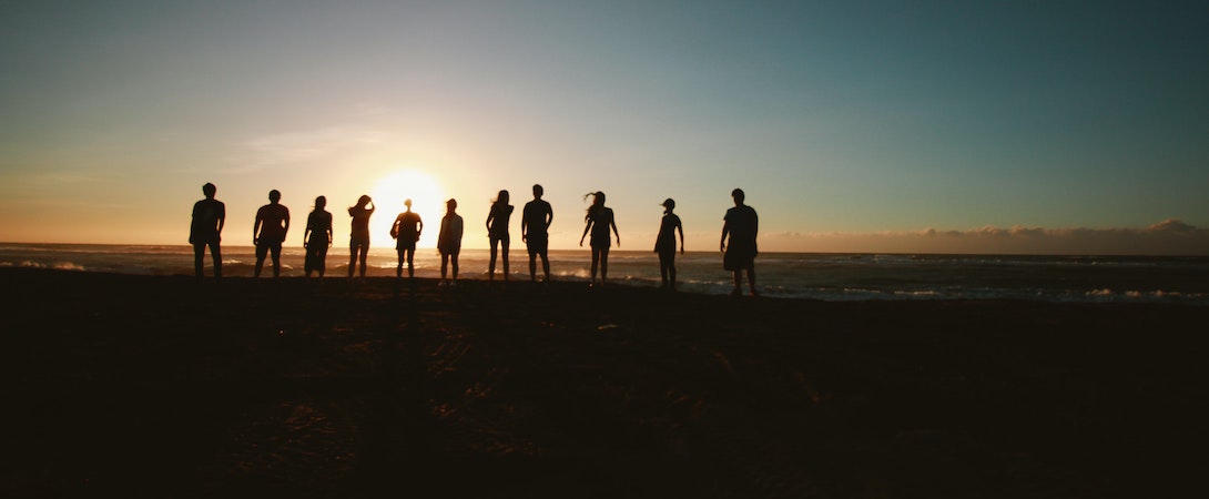 people at sunset